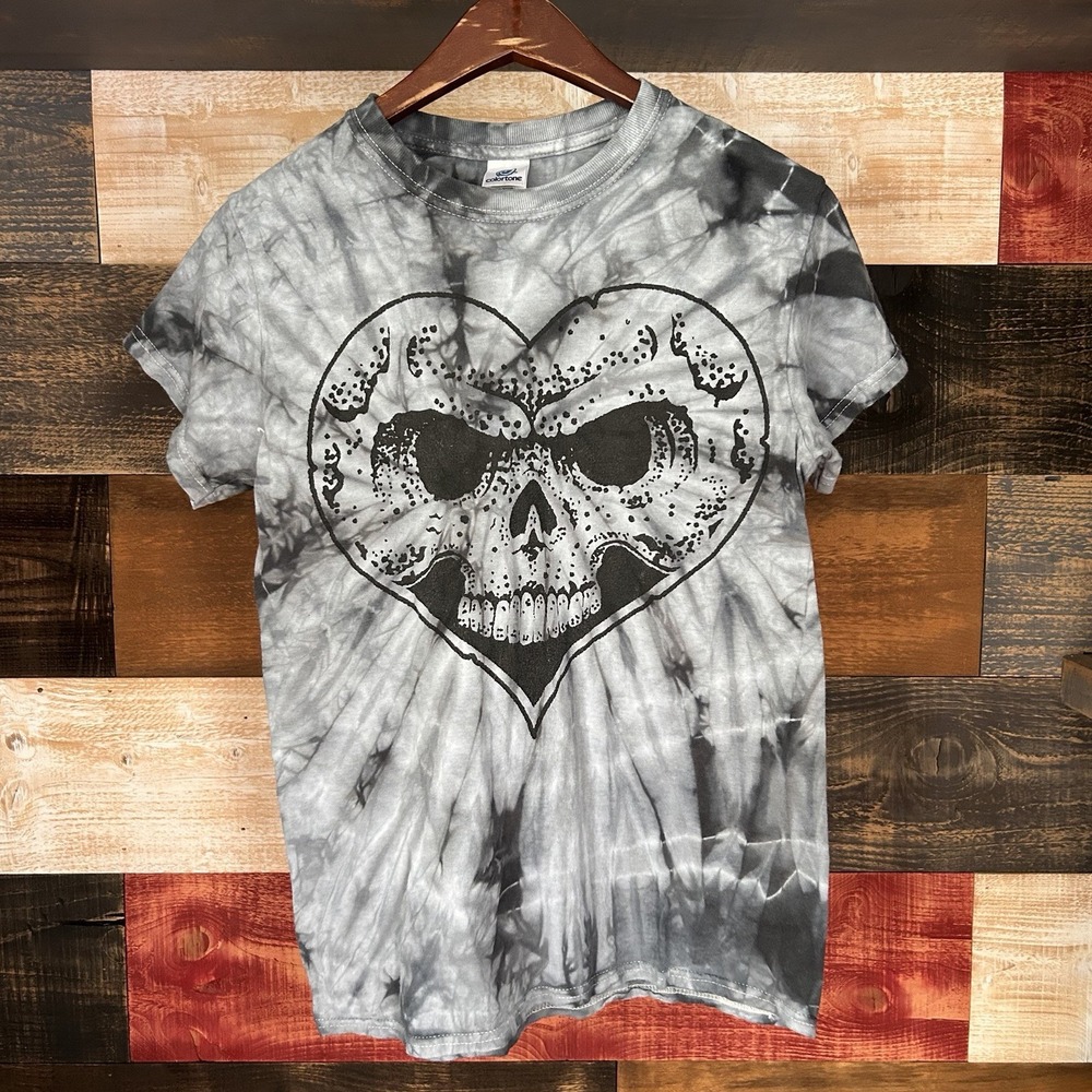 Vintage Alexisonfire Shirt Band Emo Tie Dye Skull Gray Small Mens